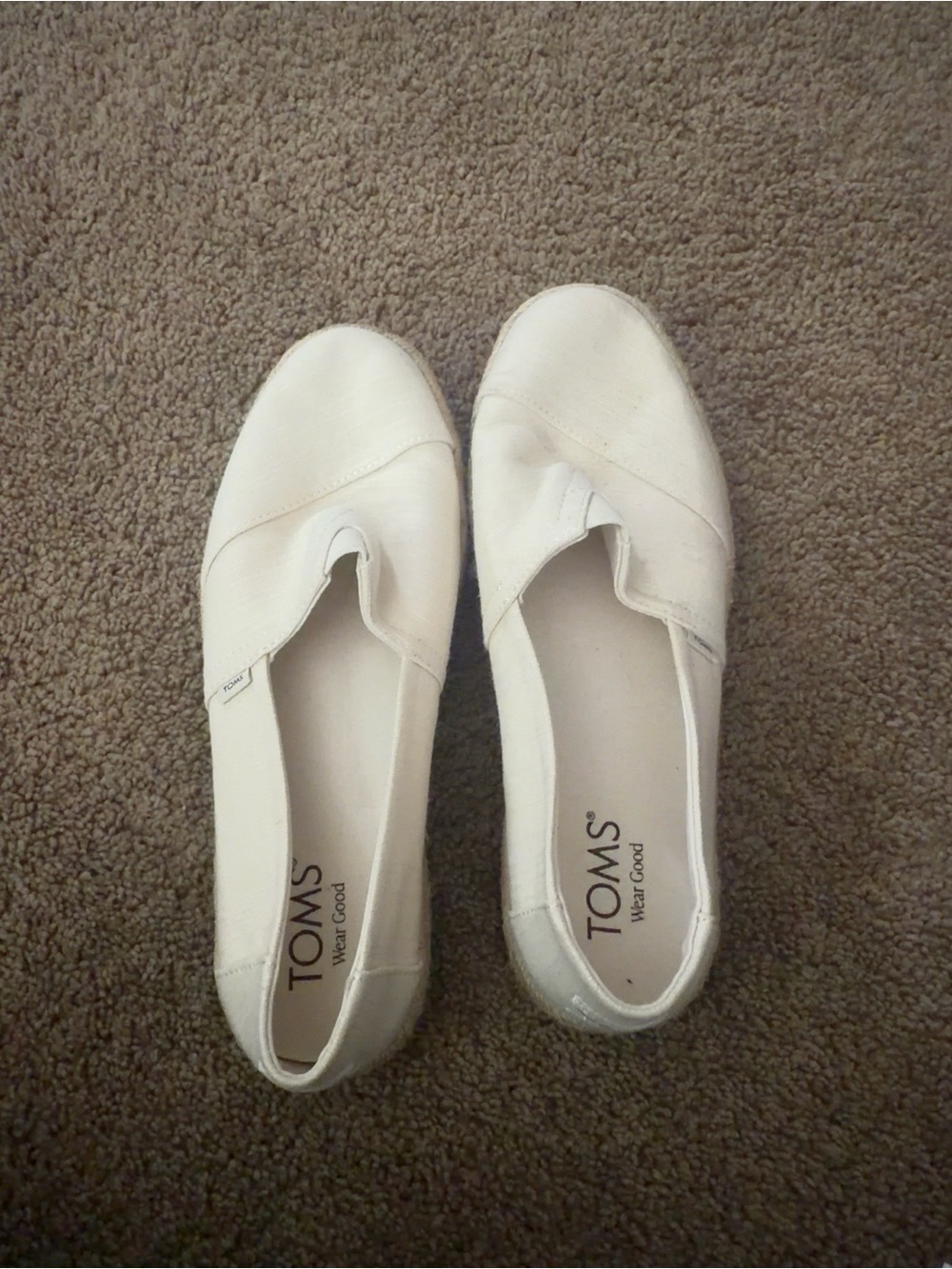 Toms White Classic Canvas Slip-On Flats